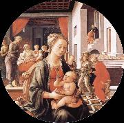 Fra Filippo Lippi, Madonna and Son with histories of the life of Holy Ana
